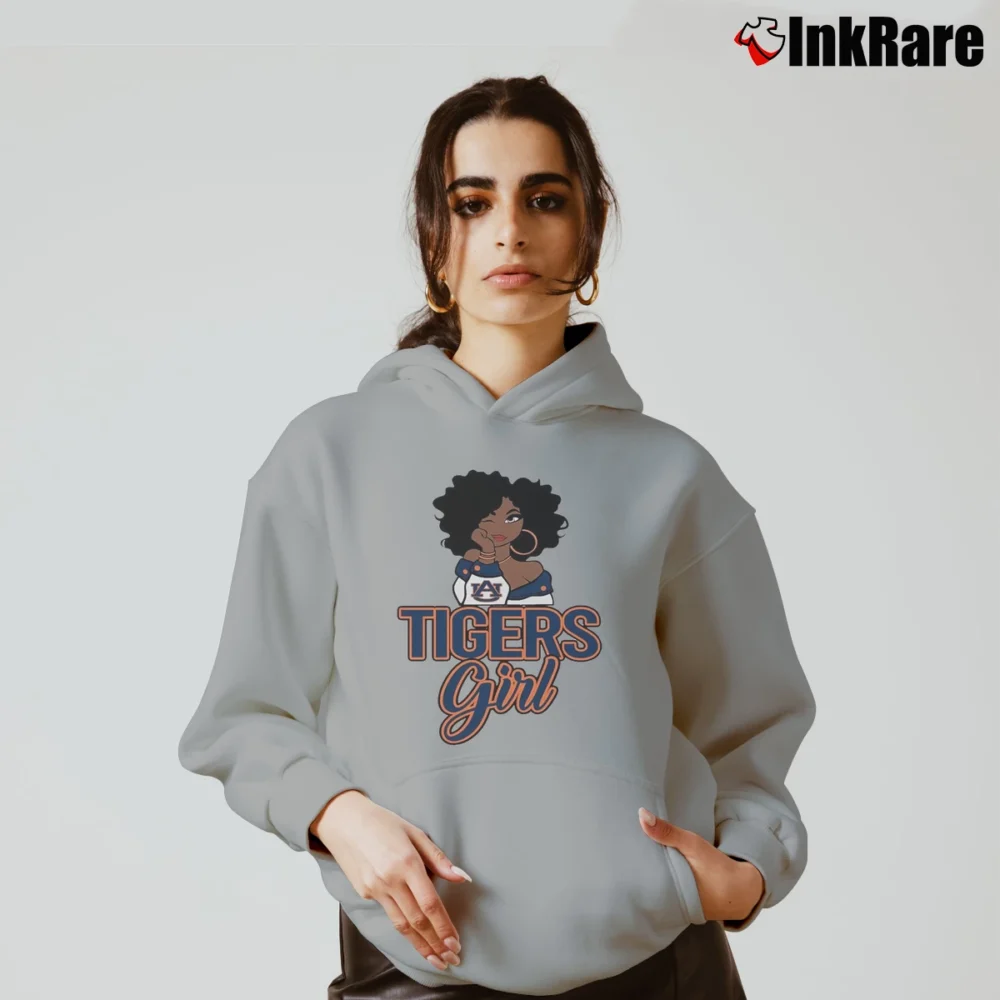 Women’s Auburn Tigers Black Girl Fan Graphic Cozy Hoodie in sport grey | Warm, Structured, Stylish