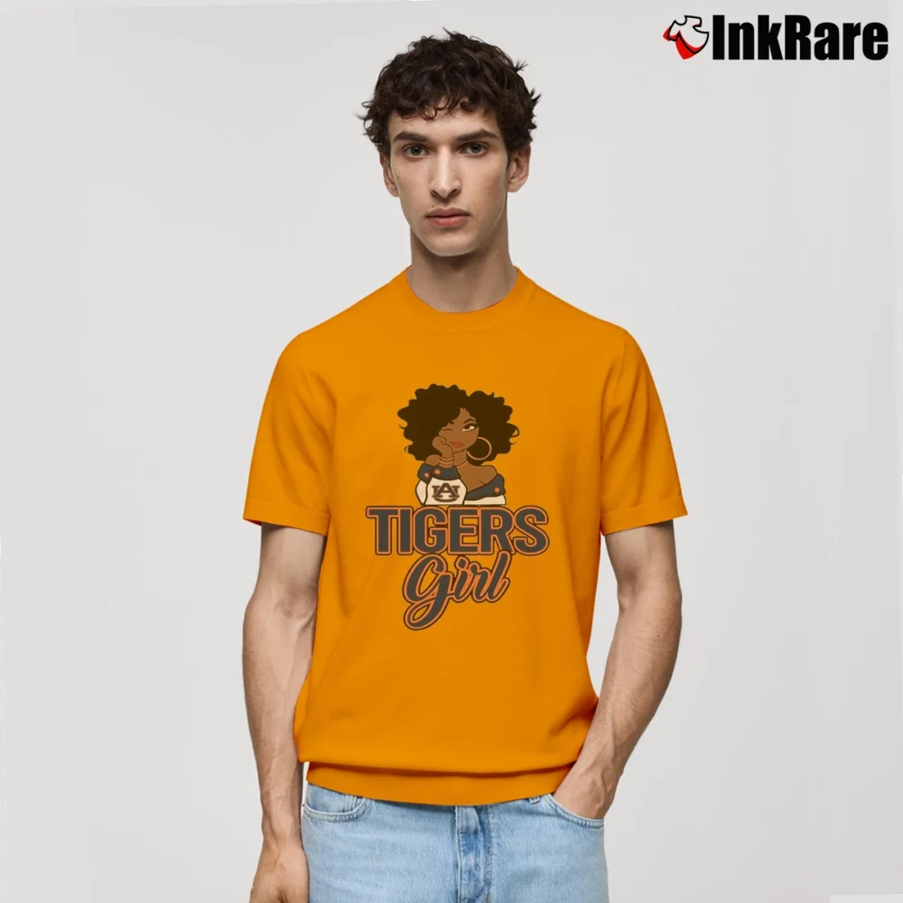Men’s Auburn Tigers Black Girl Fan Graphic Classic T-Shirt in orange | Soft, Breathable Everyday Wear