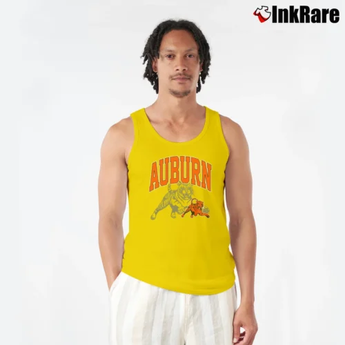 Auburn Tigers Football Men’s Performance Tank in yellow – Lightweight Comfort Men’s Auburn Tigers Football Tank Top in yellow | Breathable, Active-Friendly Design