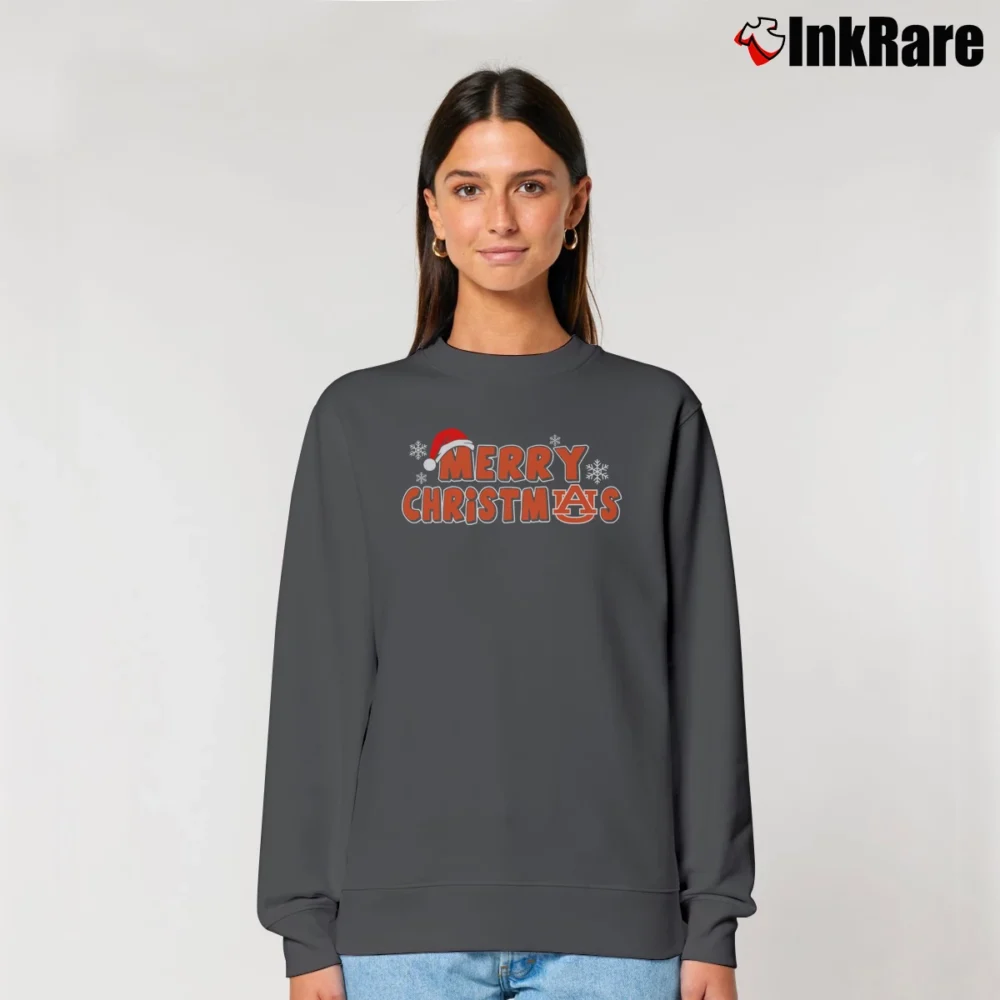 Women’s Auburn Tigers Merry Christmas Fan Relaxed Sweatshirt in charcoal | Soft, Laid-Back Vibe