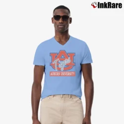 Men’s Auburn Tigers Retro SEC V-Neck Tee in light blue | Sharp, Breathable, Everyday Staple