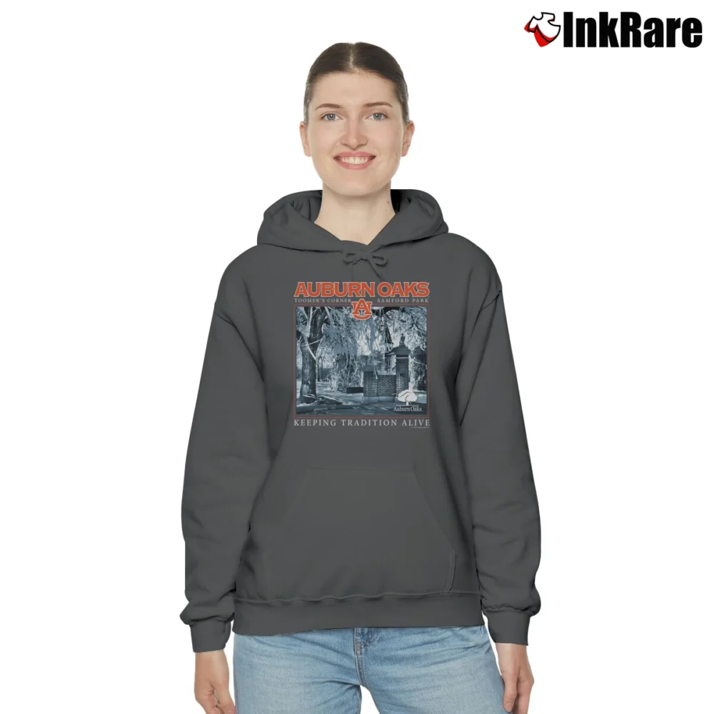 Women’s Auburn Tigers Toomer's Oaks Graphic Cozy Hoodie in charcoal | Warm, Structured, Stylish