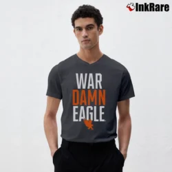 Men’s Auburn Tigers War Damn Eagle V-Neck Tee in charcoal | Sharp, Breathable, Everyday Staple