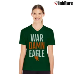 Women’s Auburn Tigers War Damn Eagle V-Neck Tee in forest green | Chic Neckline, Soft Texture