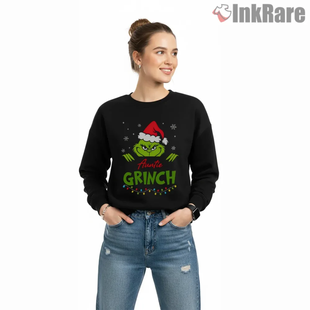 Auntie Grinchy Squad Matching Christmas Shirt on graphic shirt for women graphic tee