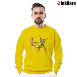 Men’s Austin And Ally Turn It Up Graphic Crewneck Sweatshirt in yellow | Cozy Fabric, Clean Style