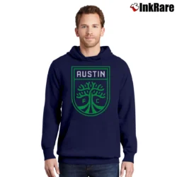 Men’s Austin FC Logo Pullover Hoodie in navy | Cozy, Durable, Modern Fit