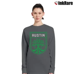 Women’s Austin FC Logo Long-Sleeve Top in charcoal | Sleek, Versatile, All-Season