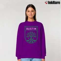 Women’s Austin FC Logo Relaxed Sweatshirt in purple | Soft, Laid-Back Vibe