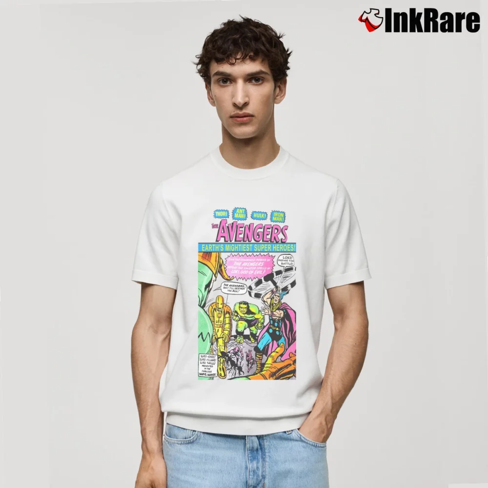 Men’s Avengers Earth's Mightiest Super Heroes Classic T-Shirt in white | Soft, Breathable Everyday Wear