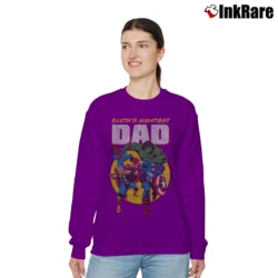 Women’s Avengers Hulk Captain America Earth's Mightiest Dad Relaxed Sweatshirt in purple | Soft, Laid-Back Vibe