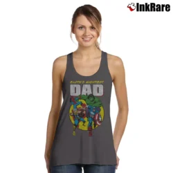 Women’s Avengers Hulk Captain America Earth's Mightiest Dad Tank Top in charcoal | Lightweight, Movement-Friendly