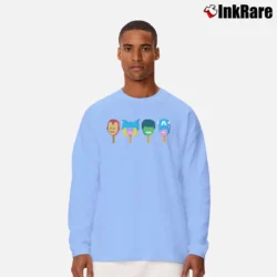 Men’s Avengers Popsicle Marvel Comic Style Long-Sleeve Shirt in light blue | Sleek, Lightweight, Year-Round Wear