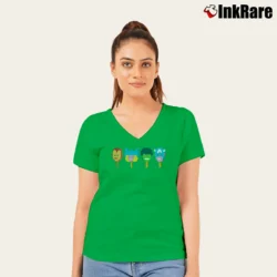 Women’s Avengers Popsicle Marvel Comic Style V-Neck Tee in irish green | Chic Neckline, Soft Texture