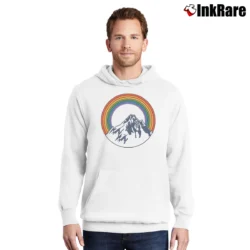 Men’s Aviator Nation Mountain Rainbow Pullover Hoodie in white | Cozy, Durable, Modern Fit