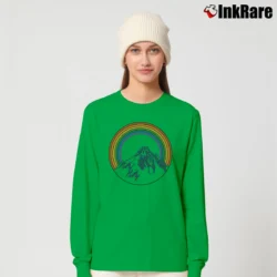Women’s Aviator Nation Mountain Rainbow Long-Sleeve Top in irish green | Sleek, Versatile, All-Season