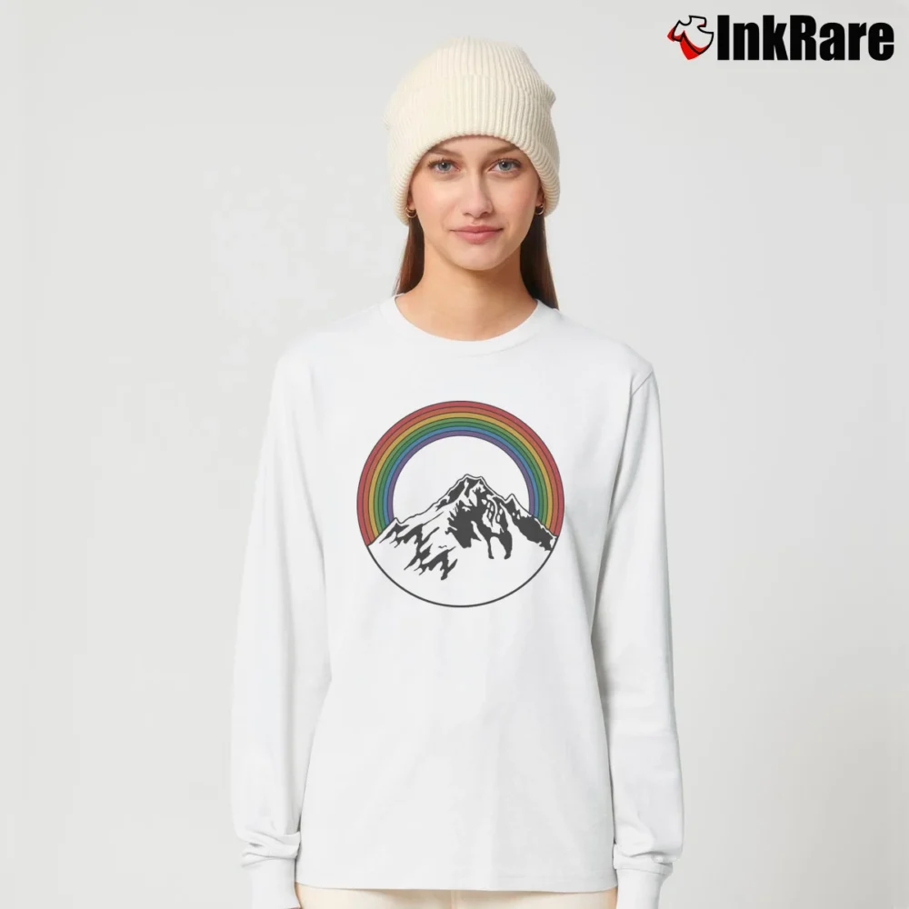 Women’s Aviator Nation Mountain Rainbow Long-Sleeve Top in white | Sleek, Versatile, All-Season