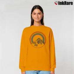 Women’s Aviator Nation Mountain Rainbow Relaxed Sweatshirt in orange | Soft, Laid-Back Vibe