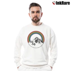 Men’s Aviator Nation Mountain Rainbow Crewneck Sweatshirt in white | Cozy Fabric, Clean Style