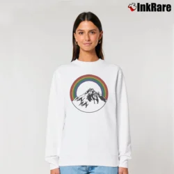 Women’s Aviator Nation Mountain Rainbow Relaxed Sweatshirt in white | Soft, Laid-Back Vibe