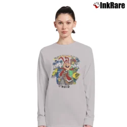 Women’s Avoid The Noid Domino's Pizza Anti Mascot Distressed Long-Sleeve Top in sport grey | Sleek, Versatile, All-Season