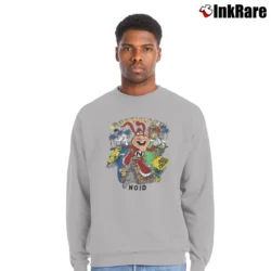 Men’s Avoid The Noid Domino's Pizza Anti Mascot Distressed Crewneck Sweatshirt in sport grey | Cozy Fabric, Clean Style