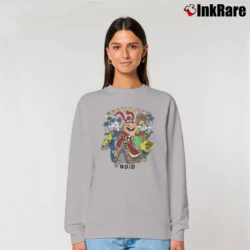 Women’s Avoid The Noid Domino's Pizza Anti Mascot Distressed Relaxed Sweatshirt in sport grey | Soft, Laid-Back Vibe