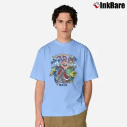 Men’s Avoid The Noid Domino's Pizza Anti Mascot Distressed Classic T-Shirt in light blue | Soft, Breathable Everyday Wear
