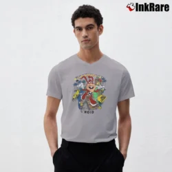 Men’s Avoid The Noid Domino's Pizza Anti Mascot Distressed V-Neck Tee in sport grey | Sharp, Breathable, Everyday Staple