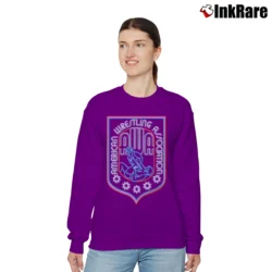 Women’s AWA Wrestling Neon Relaxed Sweatshirt in purple | Soft, Laid-Back Vibe