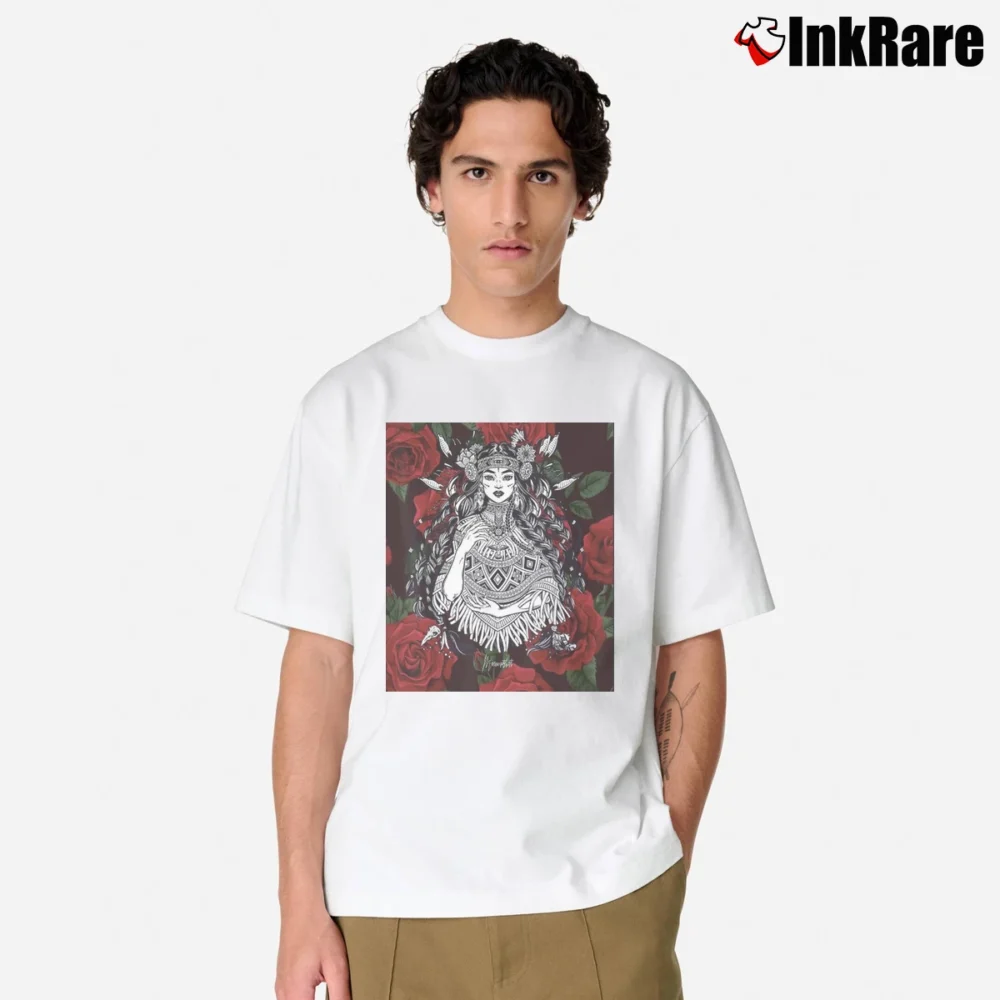 Men’s Aztec Princess Tribal Art Classic T-Shirt in white | Soft, Breathable Everyday Wear