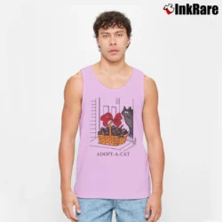Men’s B Kliban Adopt A Cat Funny Animation Tank Top in light pink | Breathable, Active-Friendly Design