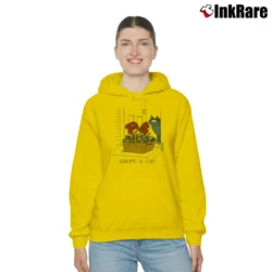 Women’s B Kliban Adopt A Cat Funny Cozy Hoodie in yellow | Warm, Structured, Stylish