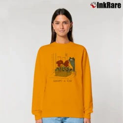 Women’s B Kliban Adopt A Cat Funny Relaxed Sweatshirt in orange | Soft, Laid-Back Vibe