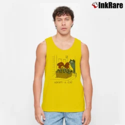 Men’s B Kliban Adopt A Cat Funny Tank Top in yellow | Breathable, Active-Friendly Design