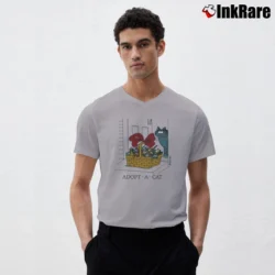 Men’s B Kliban Adopt A Cat Funny V-Neck Tee in sport grey | Sharp, Breathable, Everyday Staple