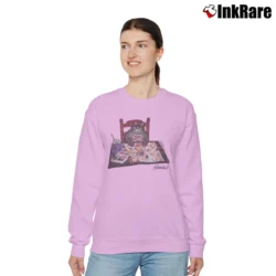 Women’s B Kliban Cat Painting Crazy Hawaii Graphic Relaxed Sweatshirt in light pink | Soft, Laid-Back Vibe