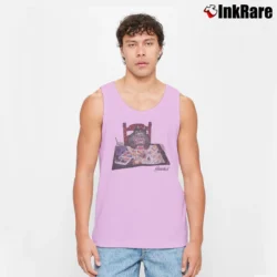 Men’s B Kliban Cat Painting Crazy Hawaii Graphic Tank Top in light pink | Breathable, Active-Friendly Design