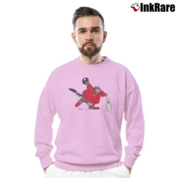 Men’s B Kliban Funny Fat Cat Bowling 90s Vintage Style Crewneck Sweatshirt in light pink | Cozy Fabric, Clean Style