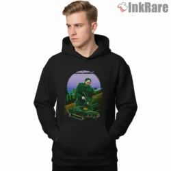 Baba Yaga Night City Hitman Car Shirt on black hoodie for men graphic tee