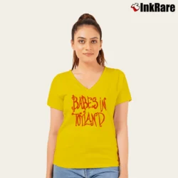 Women’s Babes In Toyland Fontanelle V-Neck Tee in yellow | Chic Neckline, Soft Texture