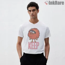 Baby Animal Keep Cute Furry Cartoon Graphic Shirt on white v-neck shirt for men graphic tee