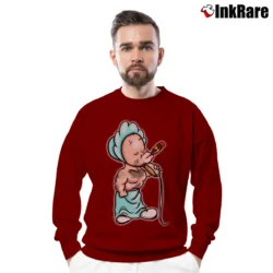 Men’s Baby Face Finster Bugs Bunny Looney Tunes Retro Crewneck Sweatshirt in maroon | Cozy Fabric, Clean Style