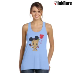 Women’s Baby Groot Mickey Mouse Guardians Of The Galaxy Tank Top in light blue | Lightweight, Movement-Friendly