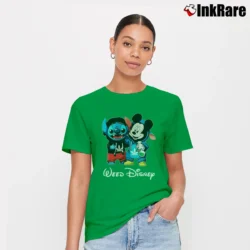 Women’s Baby Stitch And Mickey Mouse Weed Disney Signature T-Shirt in irish green | Soft, Flattering Fit