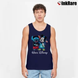 Men’s Baby Stitch And Mickey Mouse Weed Disney Tank Top in navy | Breathable, Active-Friendly Design