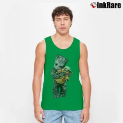 Men’s Baby Yoda And Groot Mashup Star Wars Disney Tank Top in irish green | Breathable, Active-Friendly Design