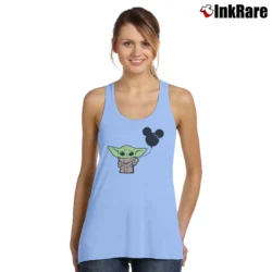 Women’s Baby Yoda And Mickey Mouse Balloon Tank Top in light blue | Lightweight, Movement-Friendly