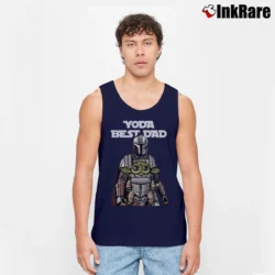 Men’s Baby Yoda Best Dad Mandalorian Fathers Day Gift Tank Top in navy | Breathable, Active-Friendly Design