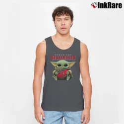 Men’s Baby Yoda Hugs Tampa Bay Buccaneers Star Wars Tank Top in charcoal | Breathable, Active-Friendly Design